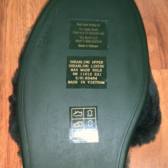 NWT Tory Burch Double T Shearling Slide Slippers - Picture 10 of 11